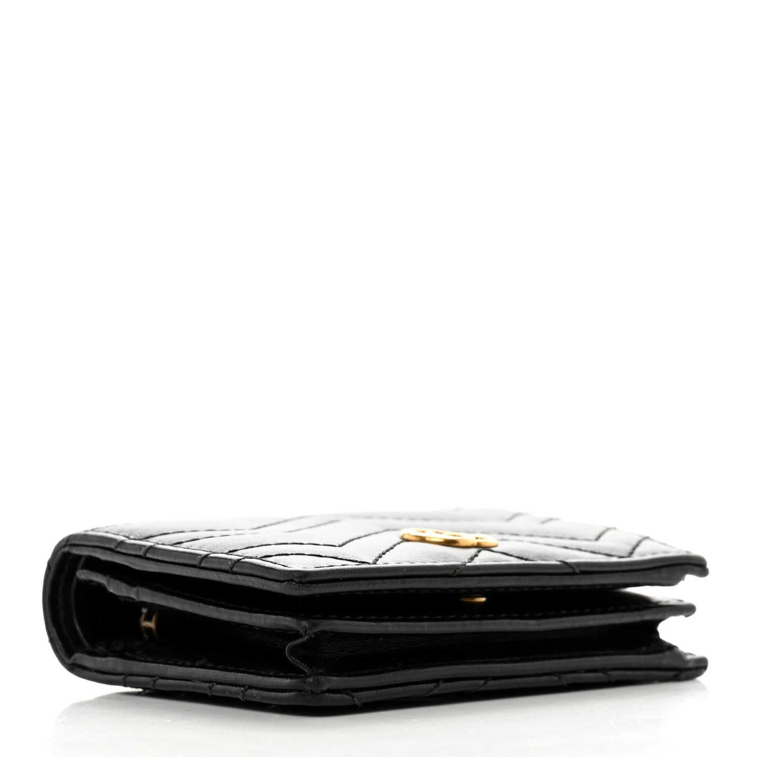 Gucci Calfskin Matelasse GG Marmont Card Case Wallet Black 4 of 9