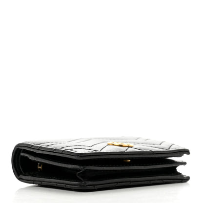Gucci Calfskin Matelasse GG Marmont Card Case Wallet Black 4 of 9