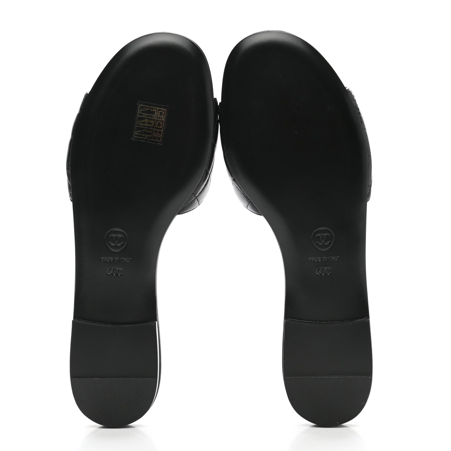 Lambskin Quilted CC Turnlock Sandals 40 Black