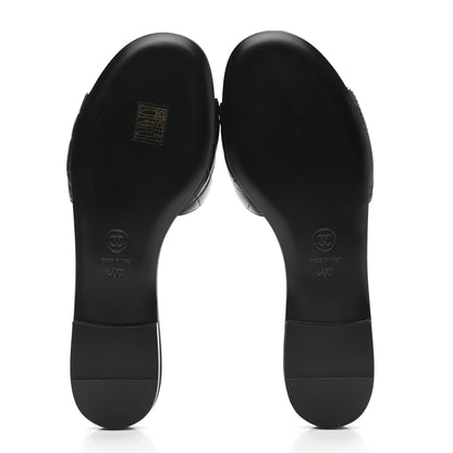 Chanel Lambskin Quilted CC Turnlock Sandals 40 Black 5 of 9