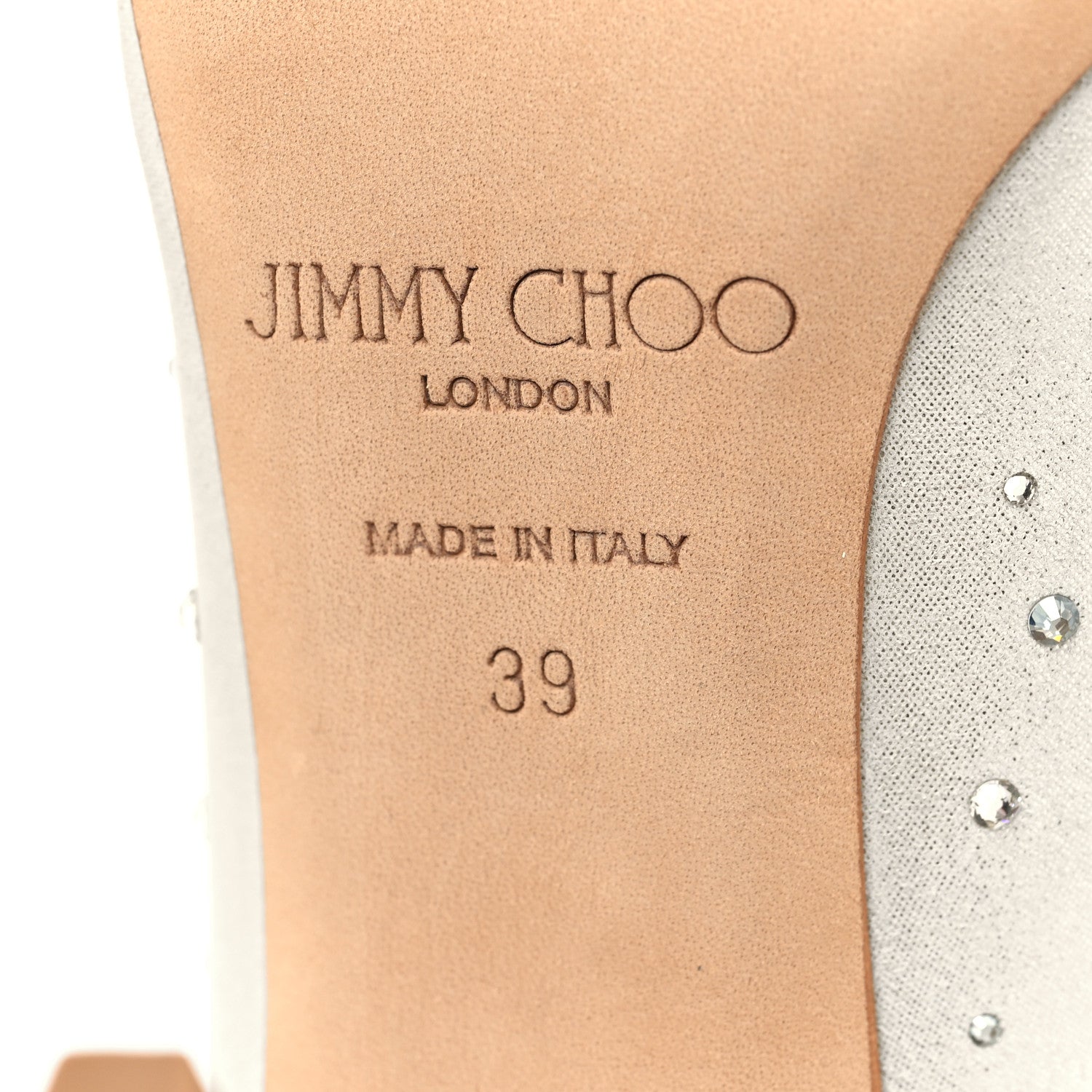 Jimmy Choo Shimmer Suede Crystal Embellished Abel 100 Pumps 39 White 6 of 7