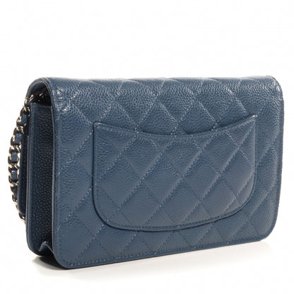 Chanel Caviar Wallet on Chain WOC Blue 3 of 9