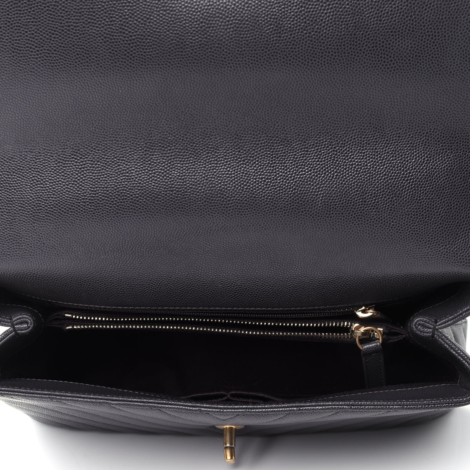 Chanel Caviar Chevron Quilted Small Coco Handle Flap Black 3 of 5