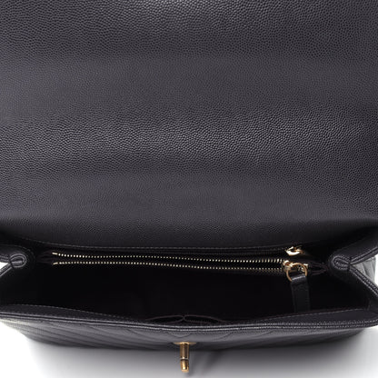 Chanel Caviar Chevron Quilted Small Coco Handle Flap Black 3 of 5