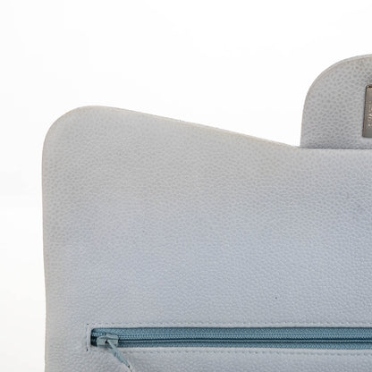 Chanel Iridescent Caviar Jumbo Double Flap Light Blue 11 of 13