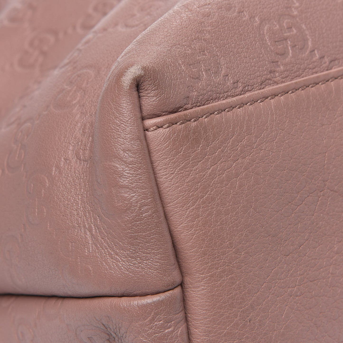 Guccissima Medium Zippered Shopping Tote Rose Beige