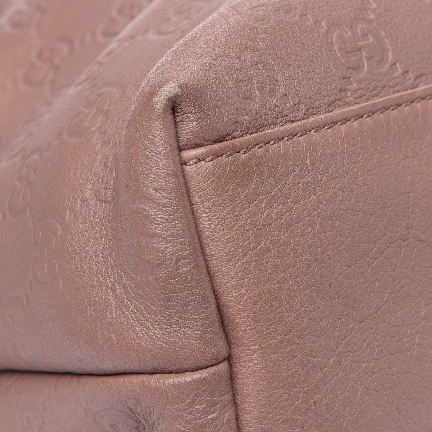 Gucci Guccissima Medium Zippered Shopping Tote Rose Beige 8 of 11