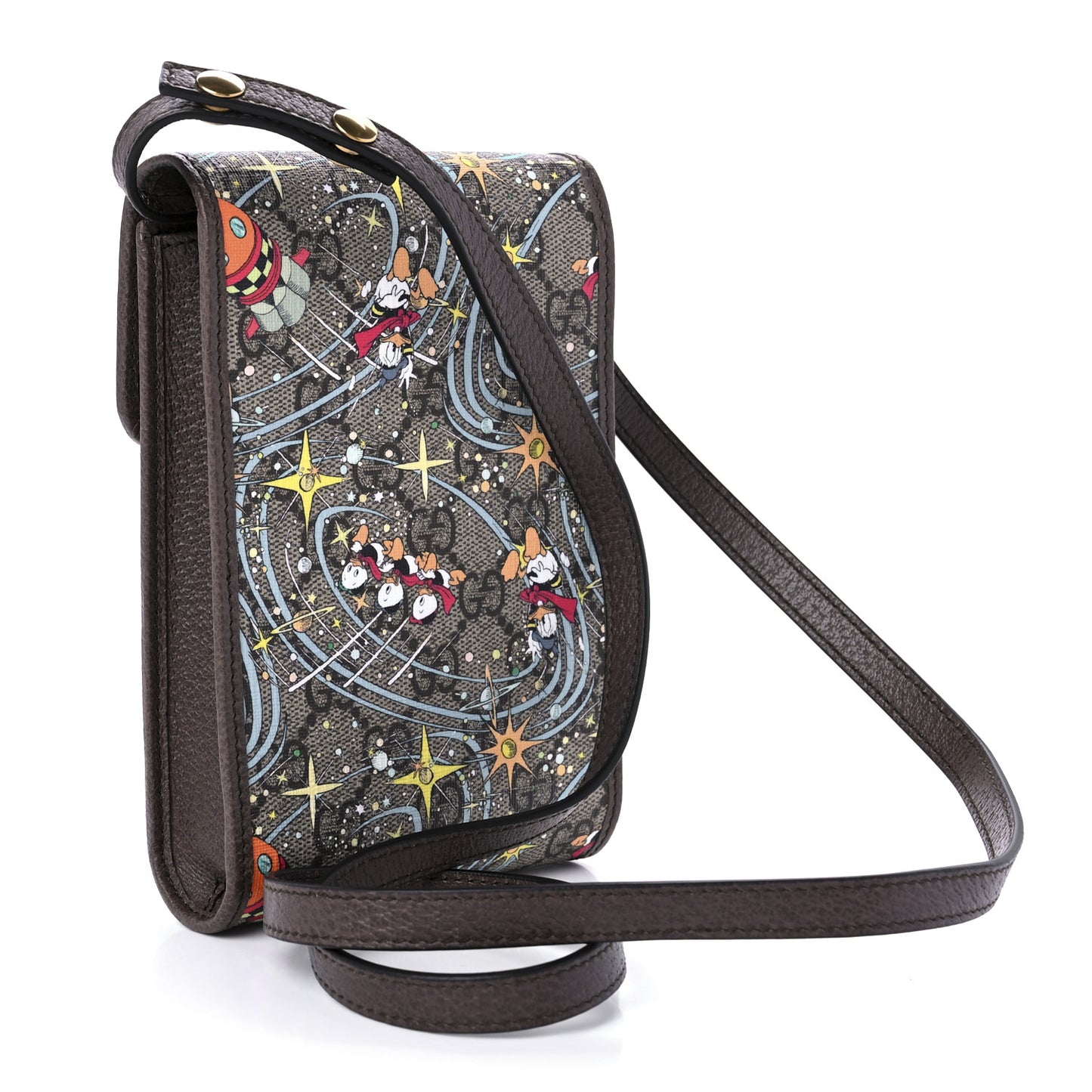 X DISNEY GG Supreme Monogram Donald Duck Mini Interlocking G Crossbody Bag Beige Multicolor New Acero