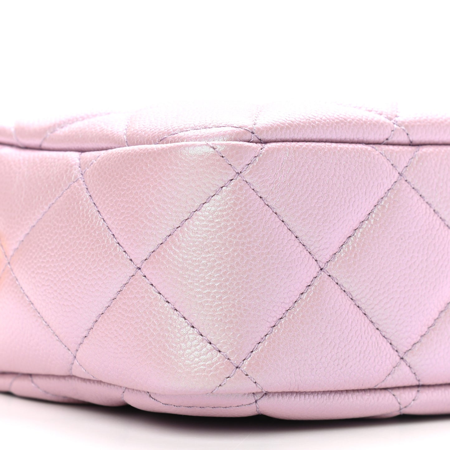Iridescent Caviar Quilted Mini My Perfect Camera Case Pink