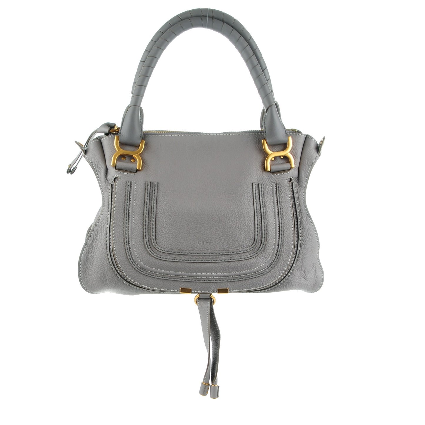 Calfskin Medium Marcie Satchel Cashmere Grey