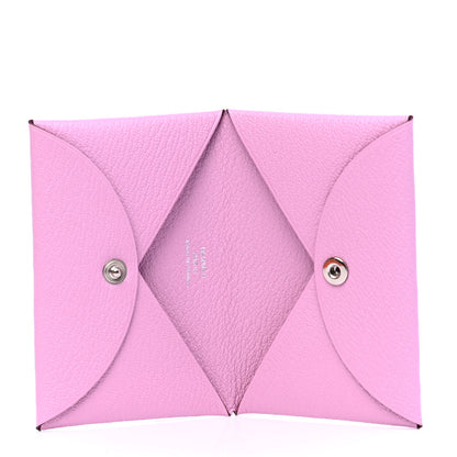 Hermes Chevre Mysore Calvi Card Case Mauve Sylvestre 3 of 4