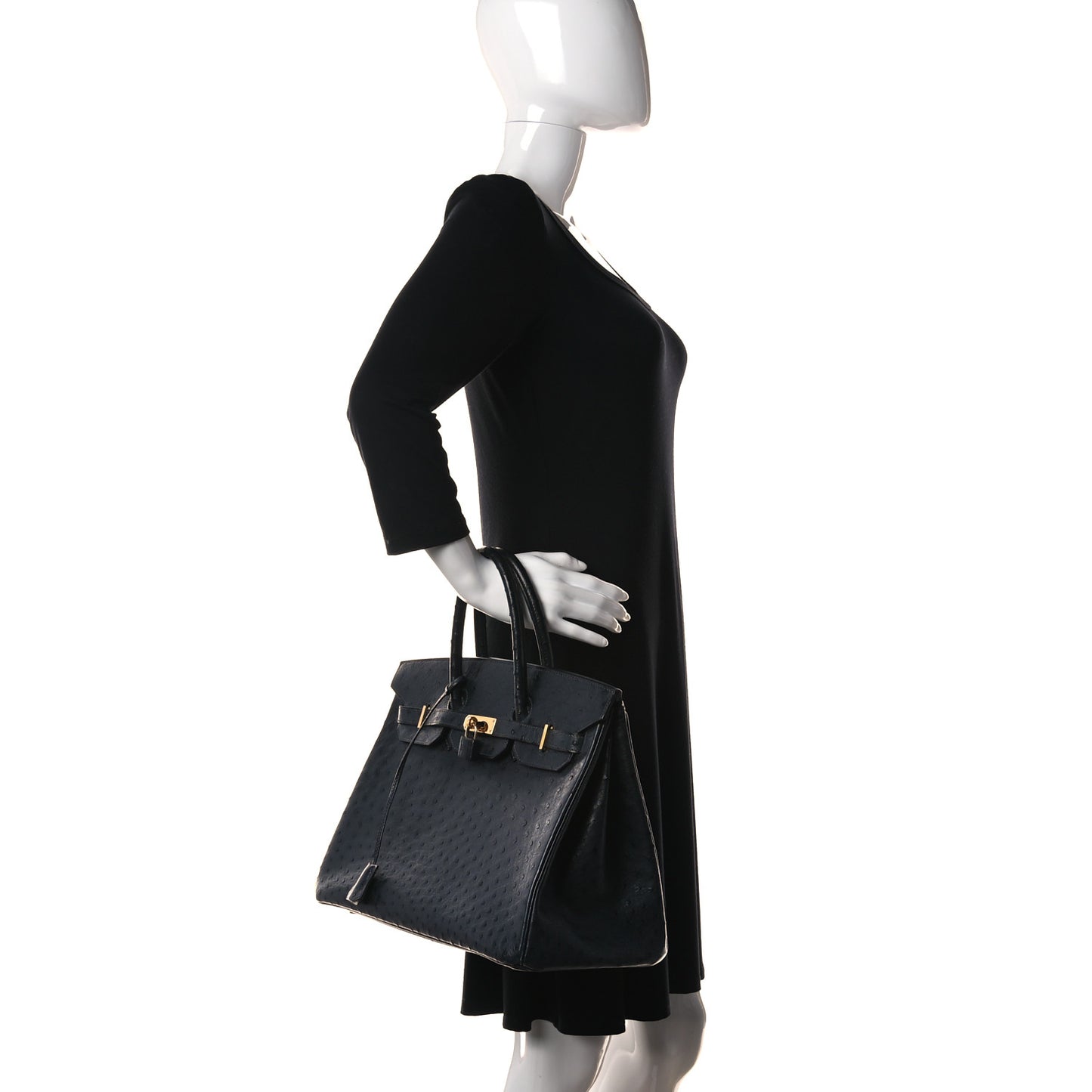 Ostrich Birkin 35 Bleu Indigo