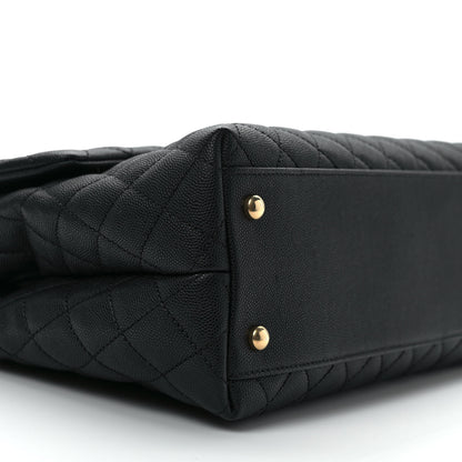 Chanel Caviar Lizard Quilted Medium Coco Handle Flap Black 7 of 8