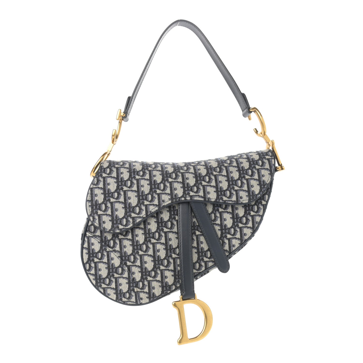 Christian Dior Oblique Saddle Bag Blue 1 of 10