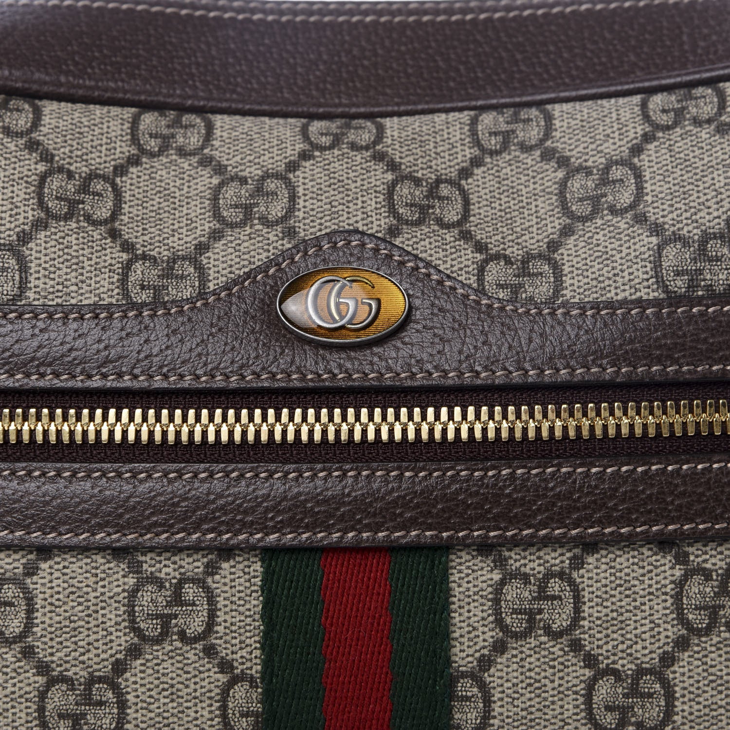Gucci GG Supreme Monogram Web Small Ophidia Shoulder Bag Brown 8 of 8