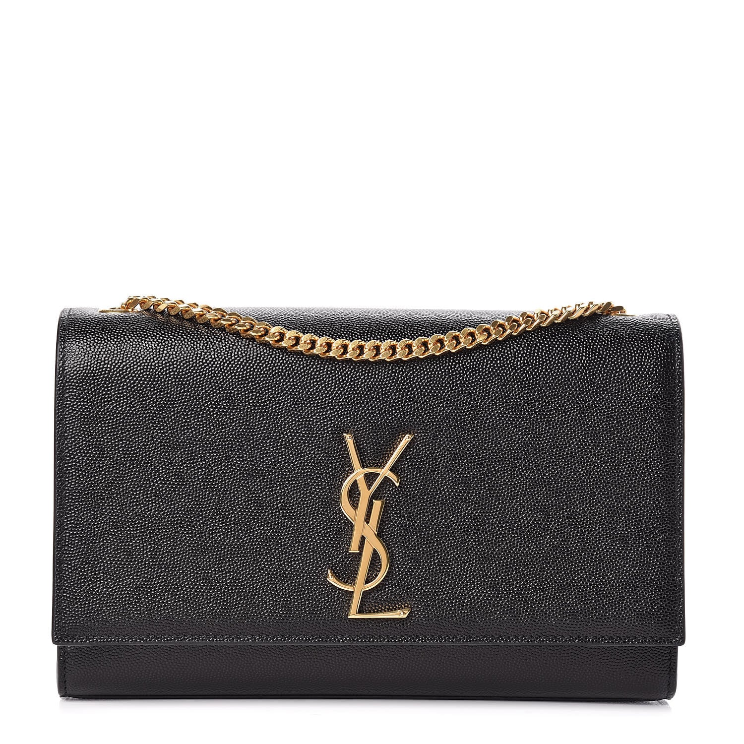 Saint Laurent Grain De Poudre Medium Classic Monogram Kate Satchel Black 1 of 10