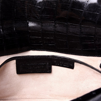 Nancy Gonzalez Crocodile Envelope Shoulder Bag Black 6 of 9