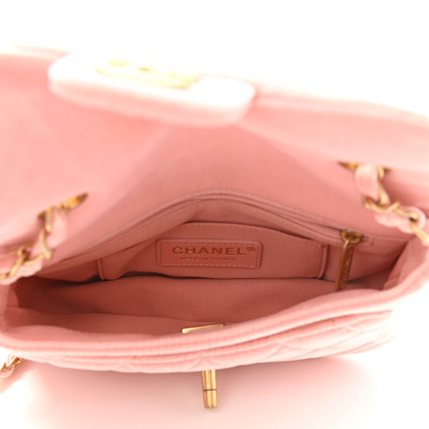 Chanel Velour Quilted Mini Double Frame Flap Rose 5 of 12