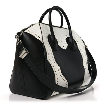 Givenchy Calfskin Brogue Medium Antigona Black White 3 of 10