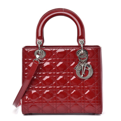 Christian Dior Patent Cannage Medium Lady Dior Red 1 of 10