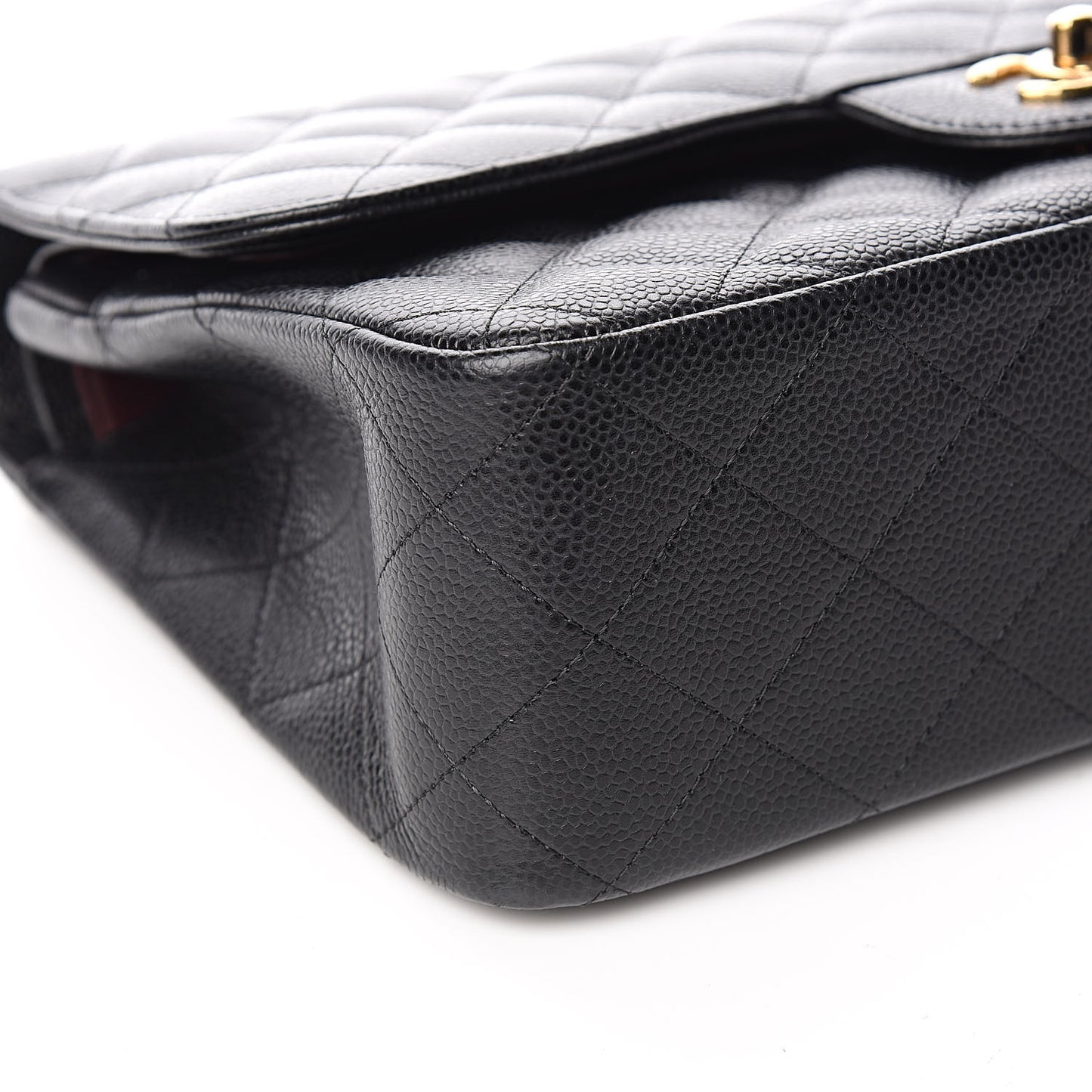 Caviar Quilted Jumbo Double Flap Black