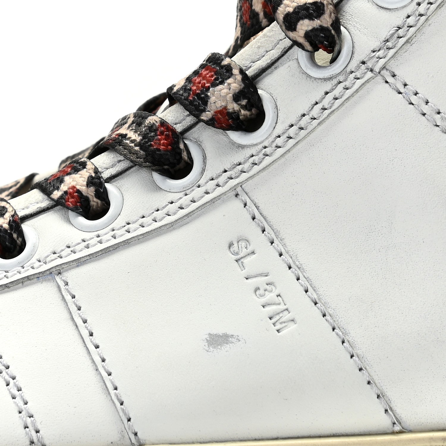 Saint Laurent Calfskin Distressed SL/37M High Top Sneakers 36.5 White 6 of 19