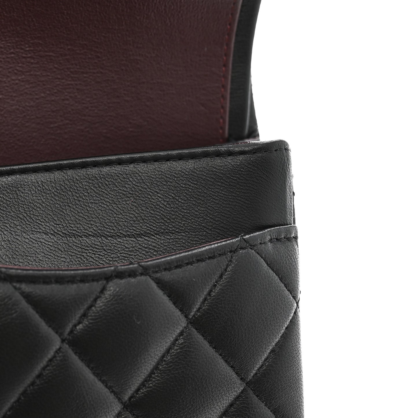 Lambskin Quilted Small Double Flap Black
