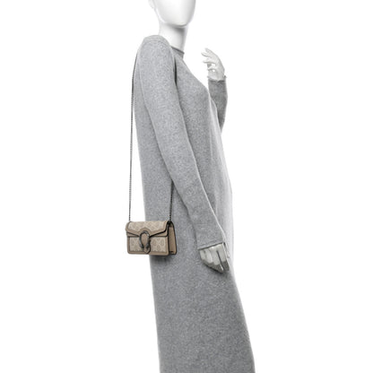Gucci GG Supreme Monogram Textured Dollar Calfskin Super Mini Dionysus Shoulder Bag Beige Mystic White Oatmeal 2 of 10