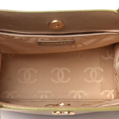Chanel Patent Perforated Camellia Tote Beige 5 of 14