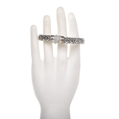 John Hardy Sterling Silver 18K Yellow Gold Diamond 11mm Naga Bracelet 2 of 6