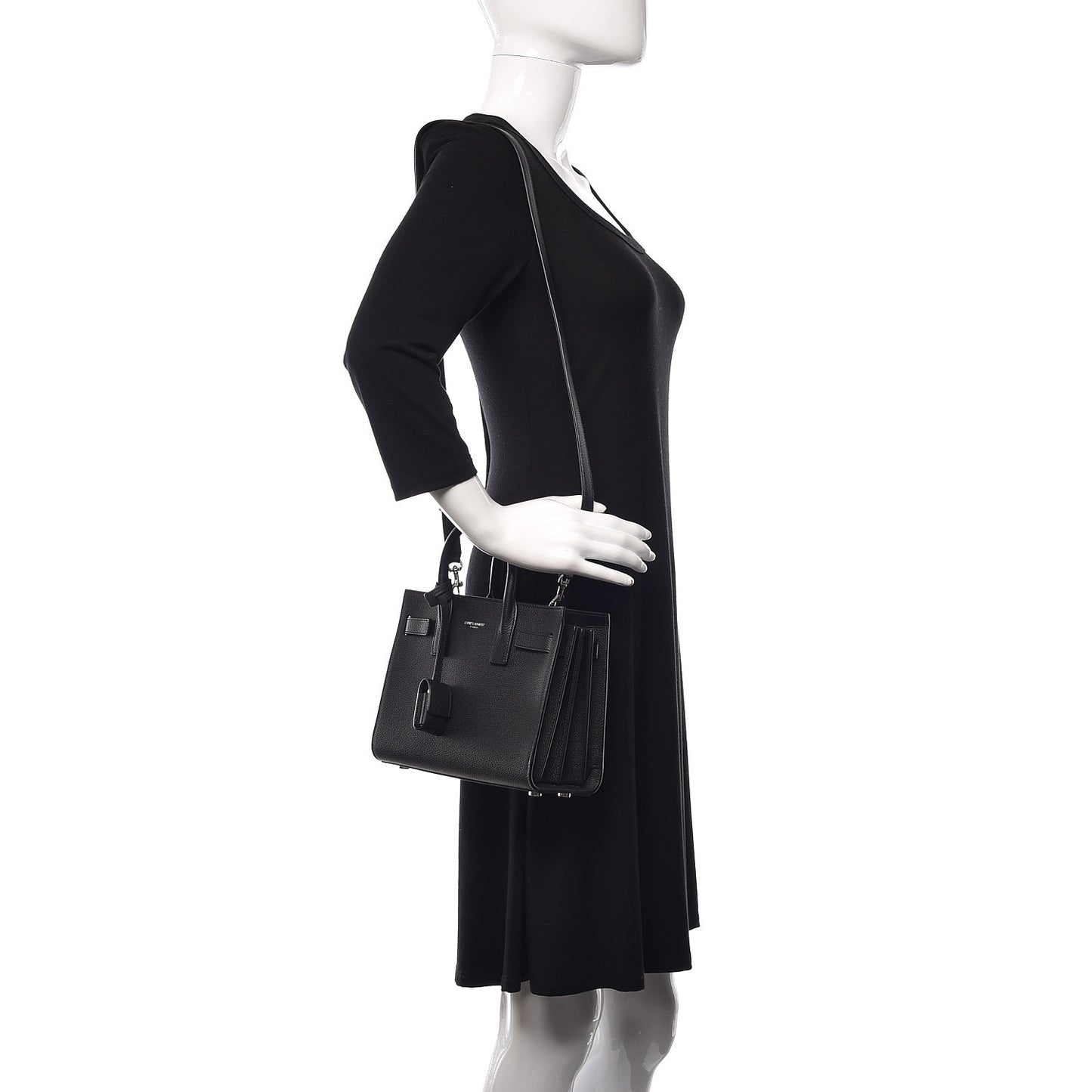 Grained Calfskin Nano Sac De Jour Black