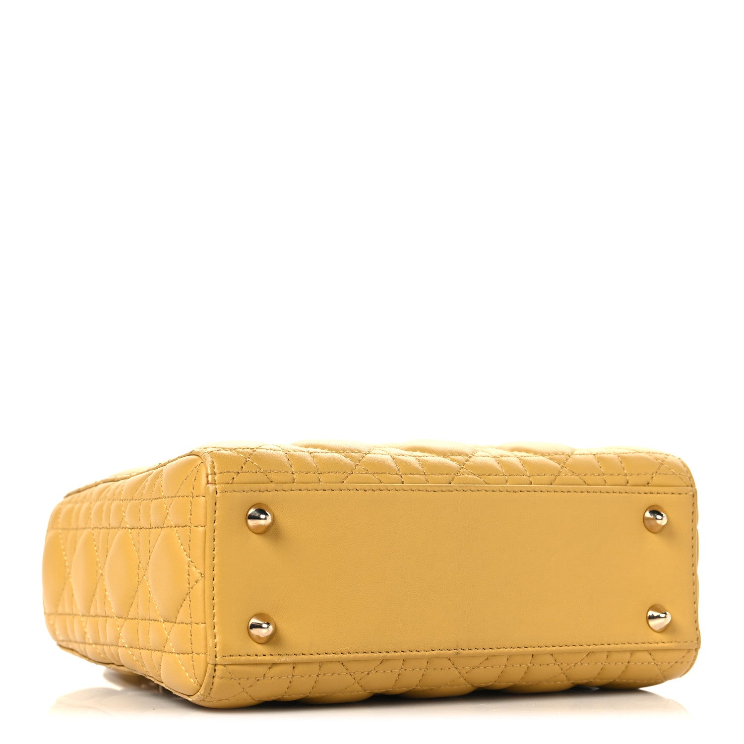 Christian Dior Lambskin Cannage Small My ABCDior Lady Dior Yellow 4 of 13
