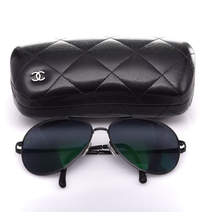 Chanel Aviator CC Sunglasses 4189-T-Q Black 9 of 9