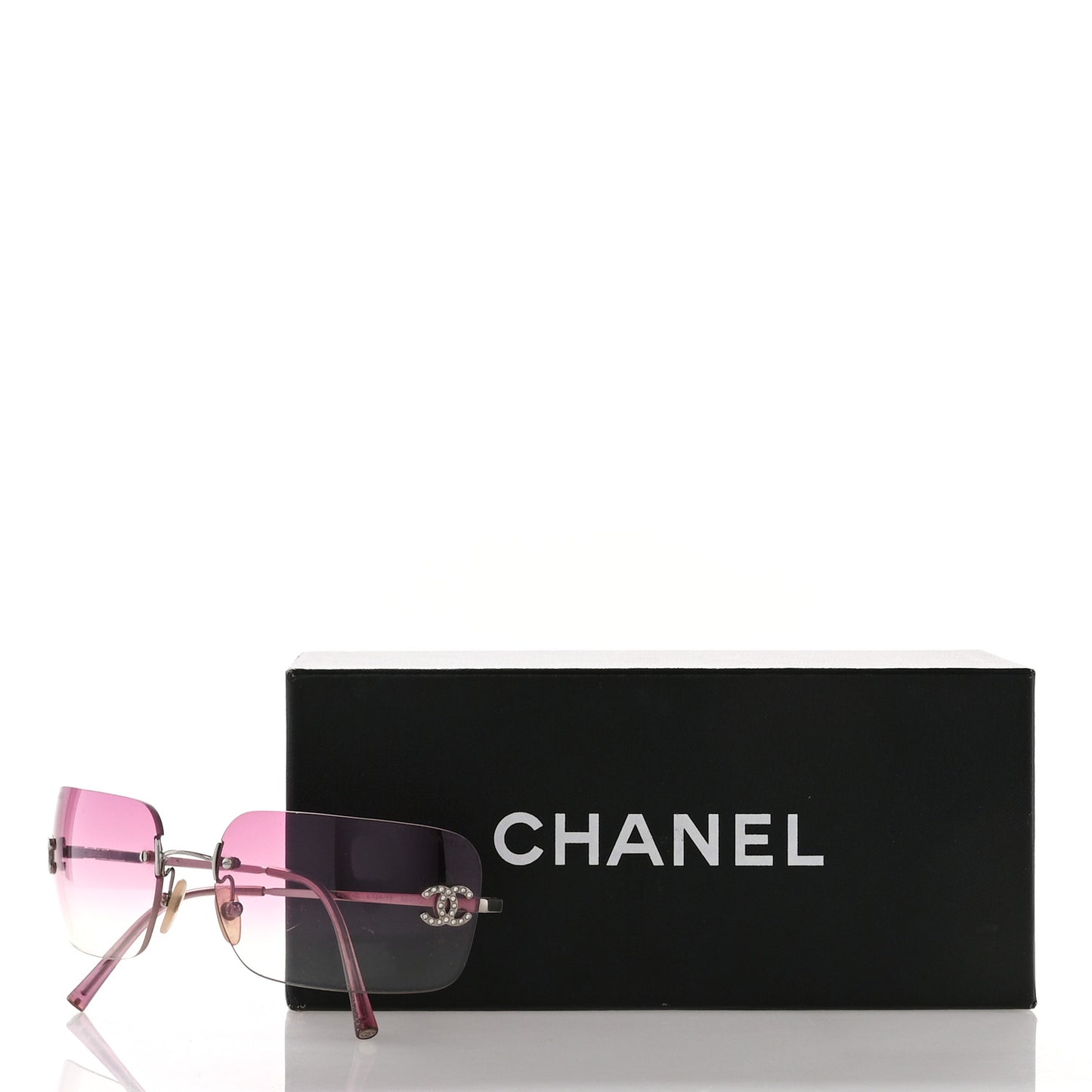 Metal Crystal CC Logo Sunglasses 4017-D Pink