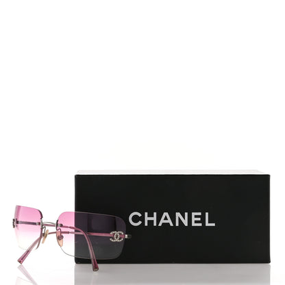 Chanel Metal Crystal CC Logo Sunglasses 4017-D Pink 7 of 7