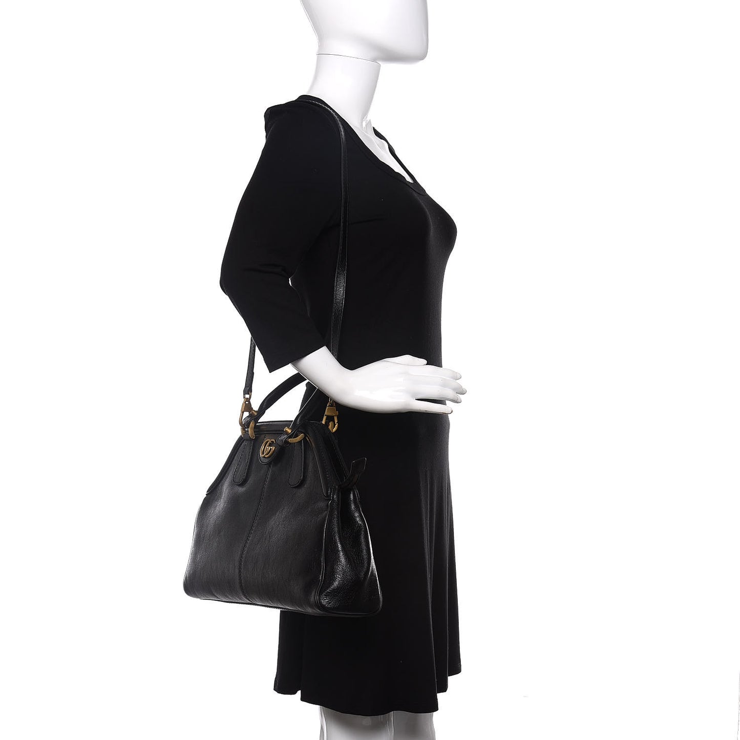 Calfskin Medium Re(Belle) Top Handle Bag Black