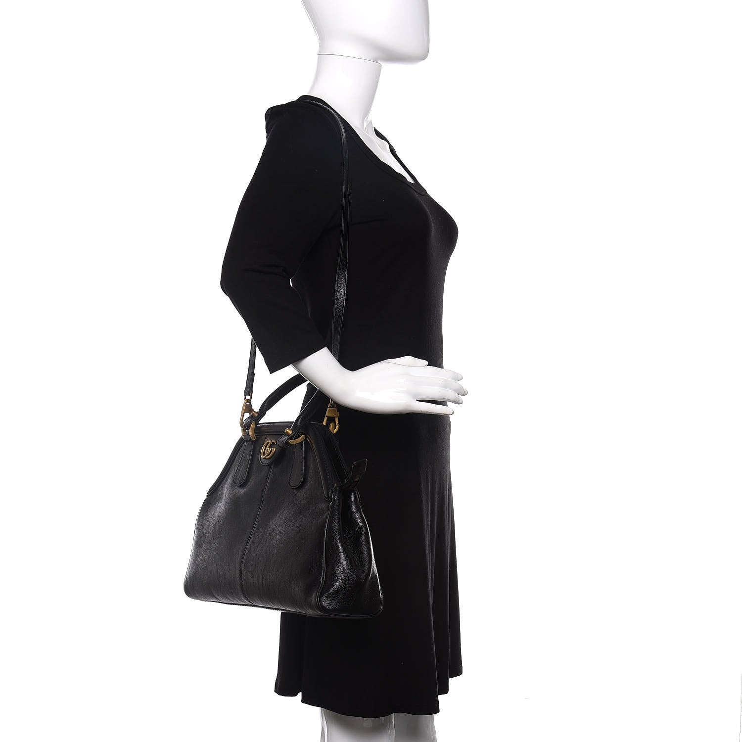 Gucci Calfskin Medium Re(Belle) Top Handle Bag Black 2 of 10