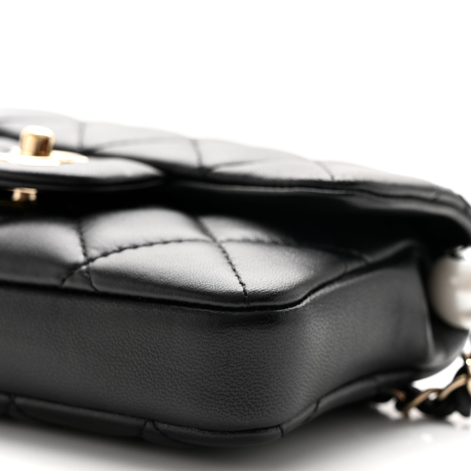 Chanel Lambskin Quilted Mini My Precious Waist Bag Black 10 of 11