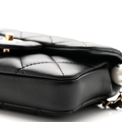 Chanel Lambskin Quilted Mini My Precious Waist Bag Black 10 of 11
