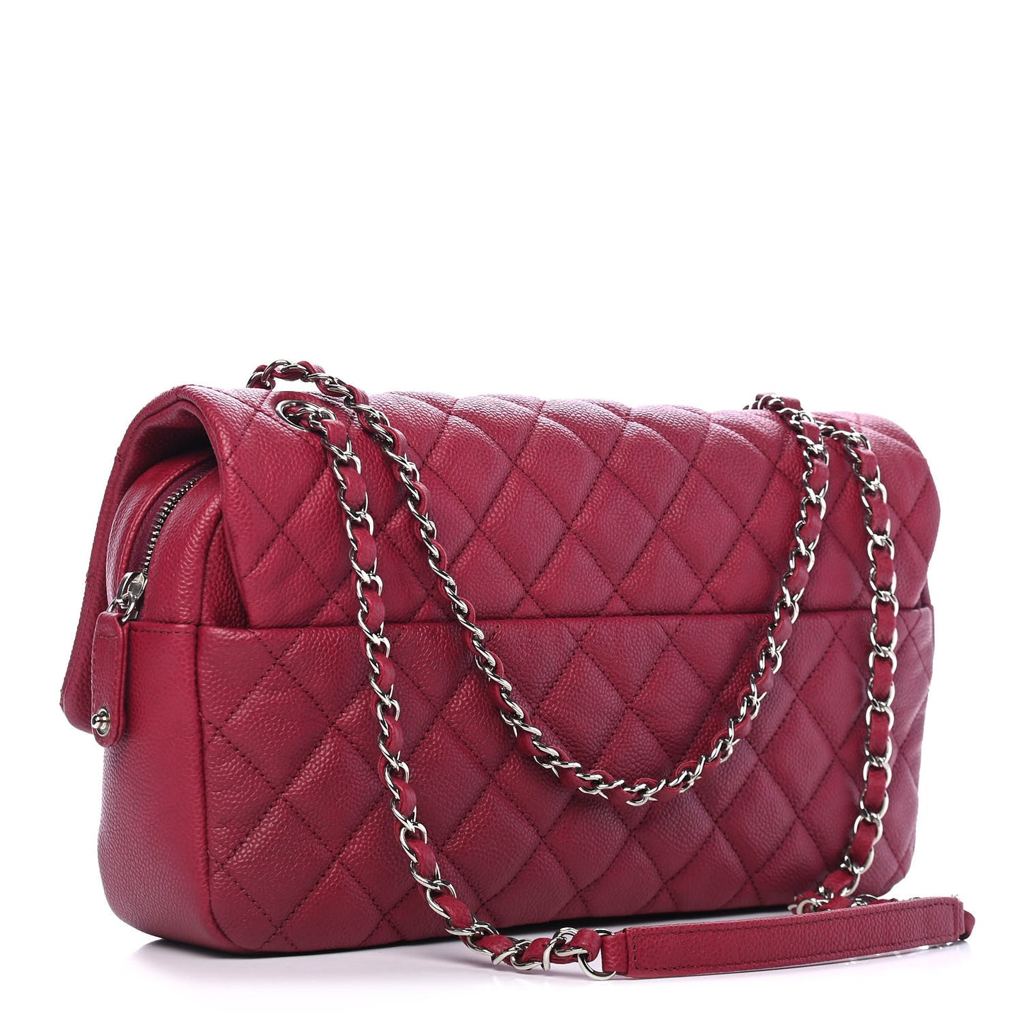 Caviar Quilted Jumbo Easy Flap Dark Pink