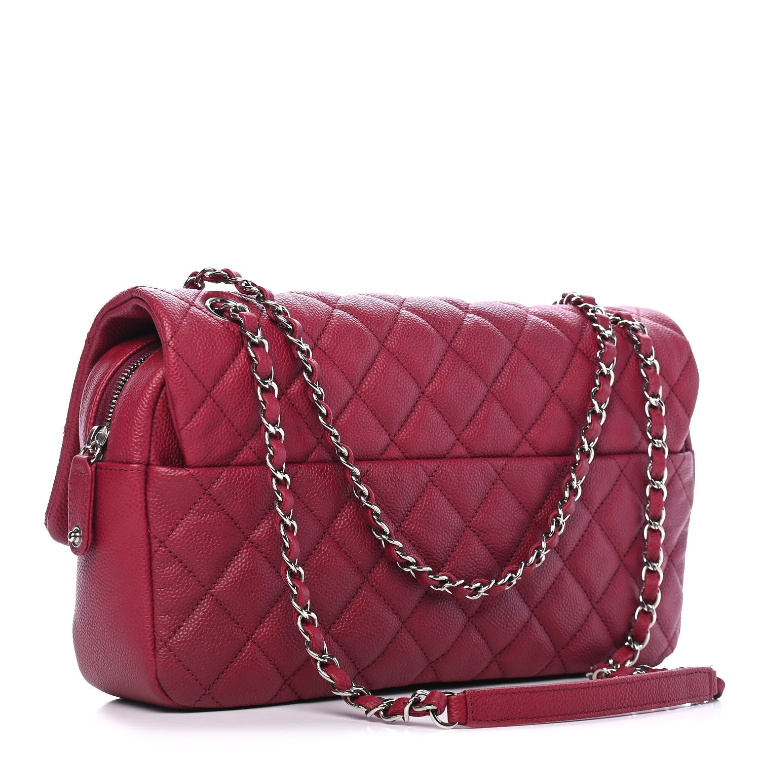 Chanel Caviar Quilted Jumbo Easy Flap Dark Pink 3 of 9