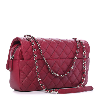 Chanel Caviar Quilted Jumbo Easy Flap Dark Pink 3 of 9