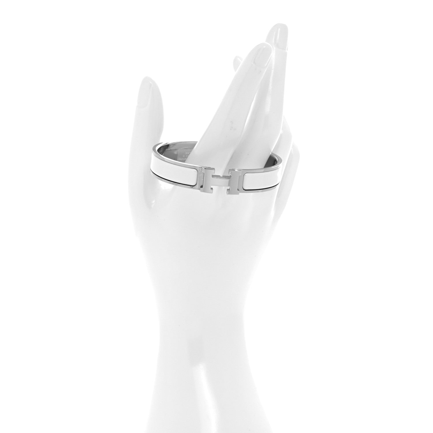Hermes Enamel Narrow Clic Clac H Bracelet GM White 2 of 5