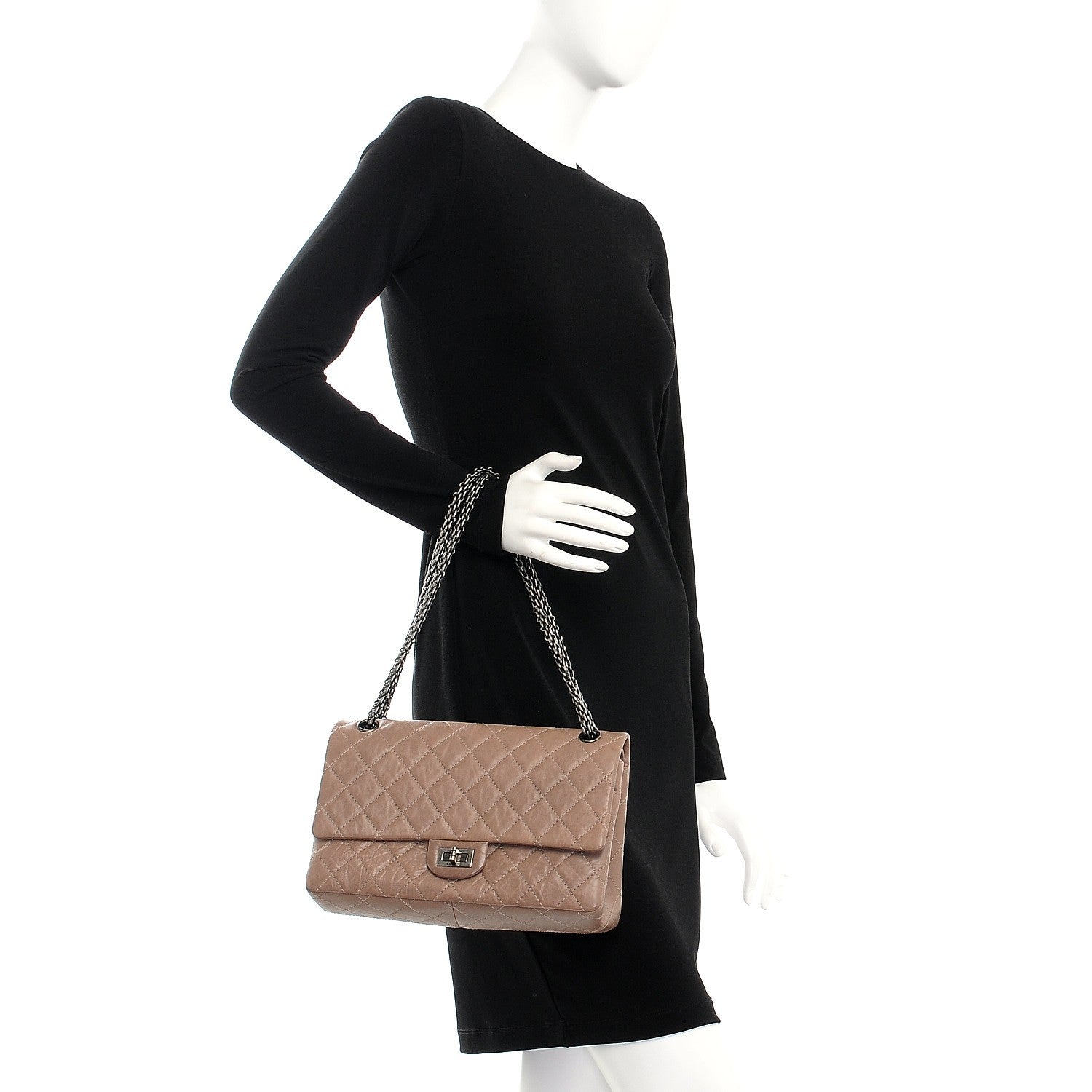 Chanel Aged Calfskin Quilted 2.55 Reissue 226 Flap Light Brown 3 of 12