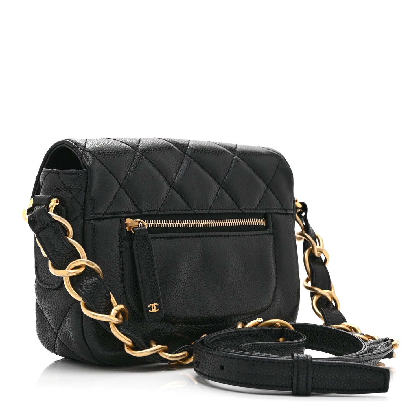 Caviar Quilted Mini Chain Flap Black