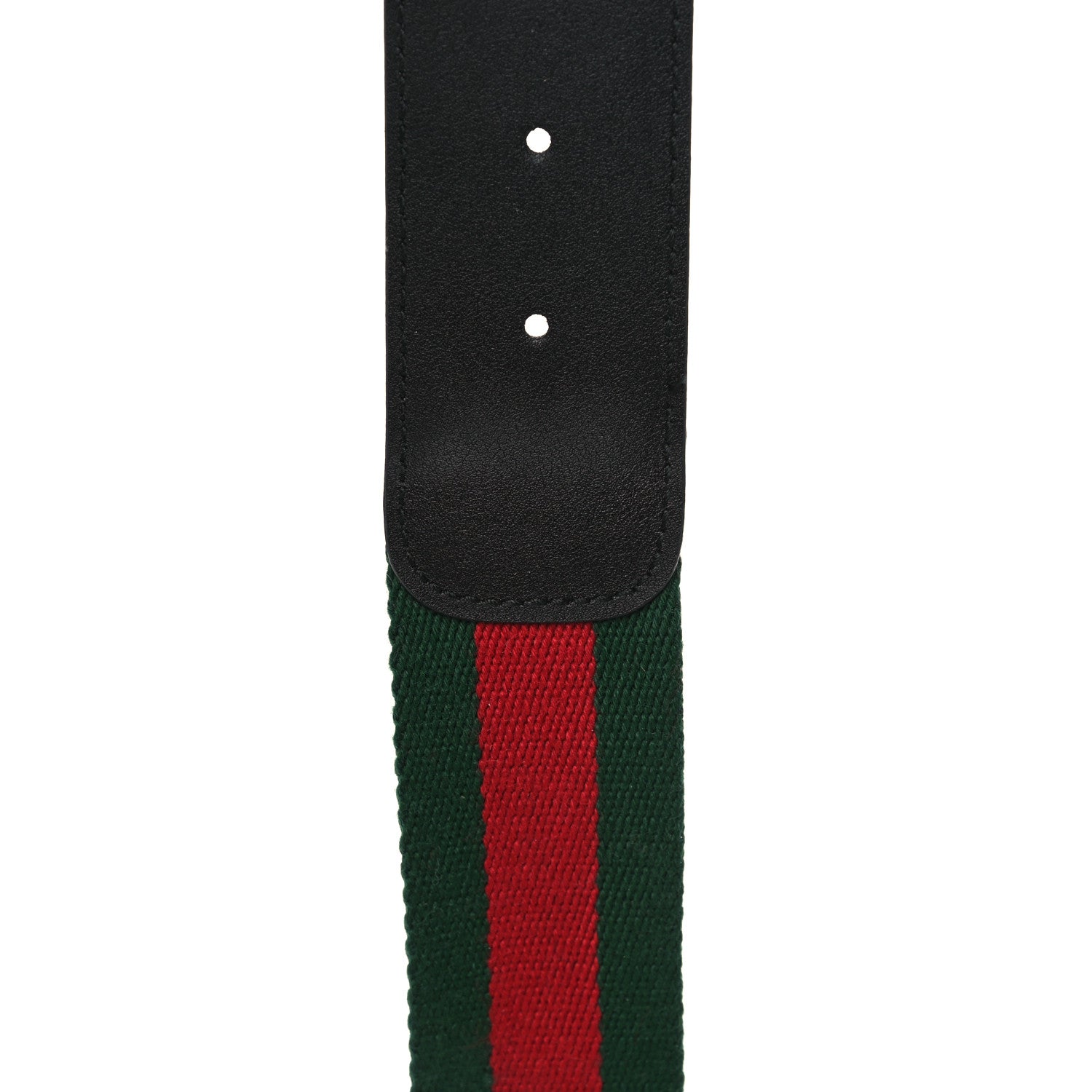 Gucci Nylon Calfskin Double G 40mm Web Belt 80 32 Green Red Black 6 of 6
