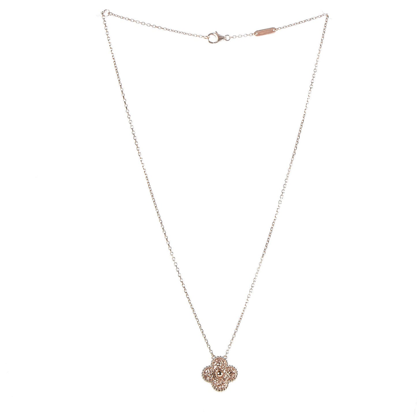 18K Rose Gold Vintage Alhambra Pendant Necklace
