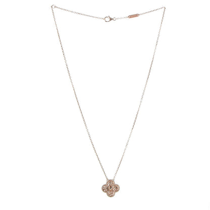 Van Cleef & Arpels 18K Rose Gold Vintage Alhambra Pendant Necklace 3 of 5