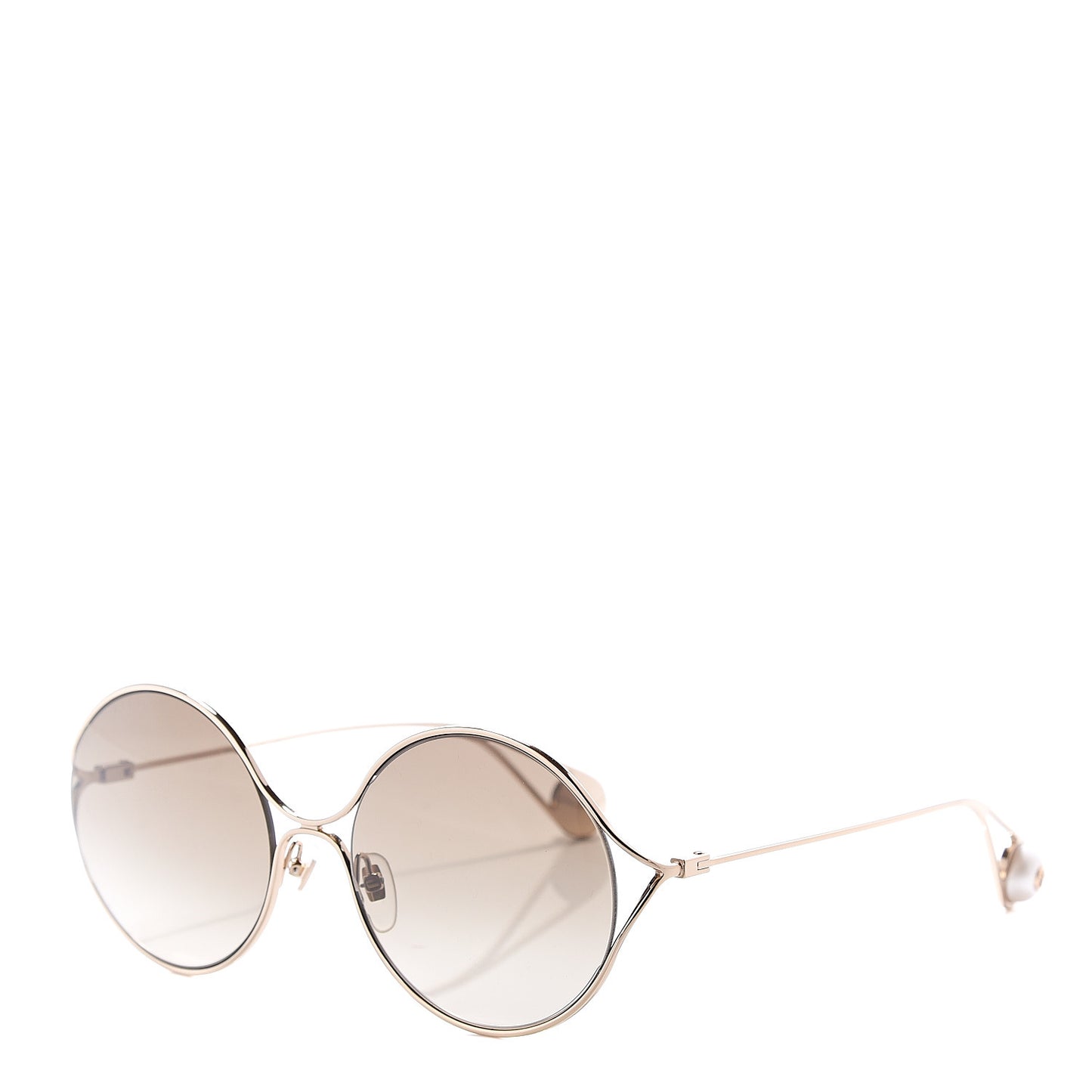 Round Pearl Tip Sunglasses GG0253S Gold