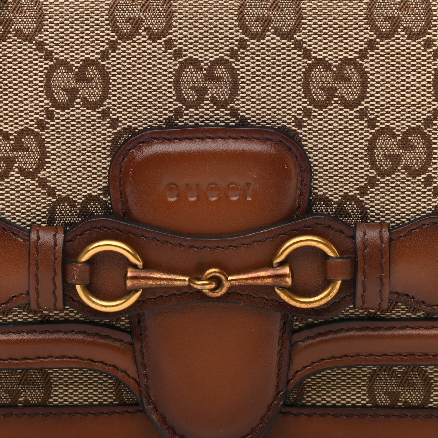 Monogram Lady Web Convertible Wallet Beige Cuir